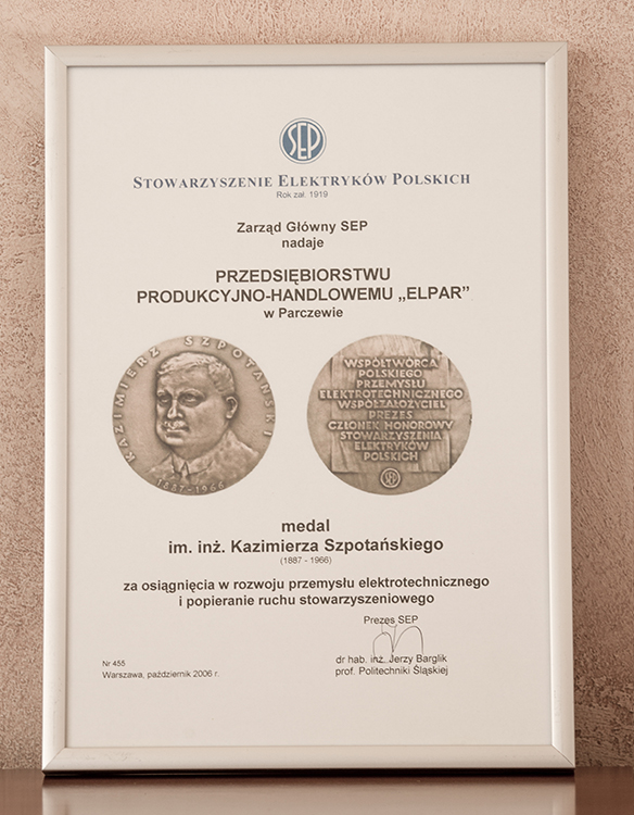 MEDAL IM. INŻ. KAZIMIERZA SZPOTAŃSKIEGO